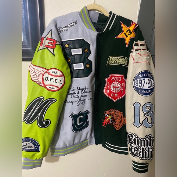 MENS VINTAGE STYLE VARSITY JACKET - Picture 7 of 7